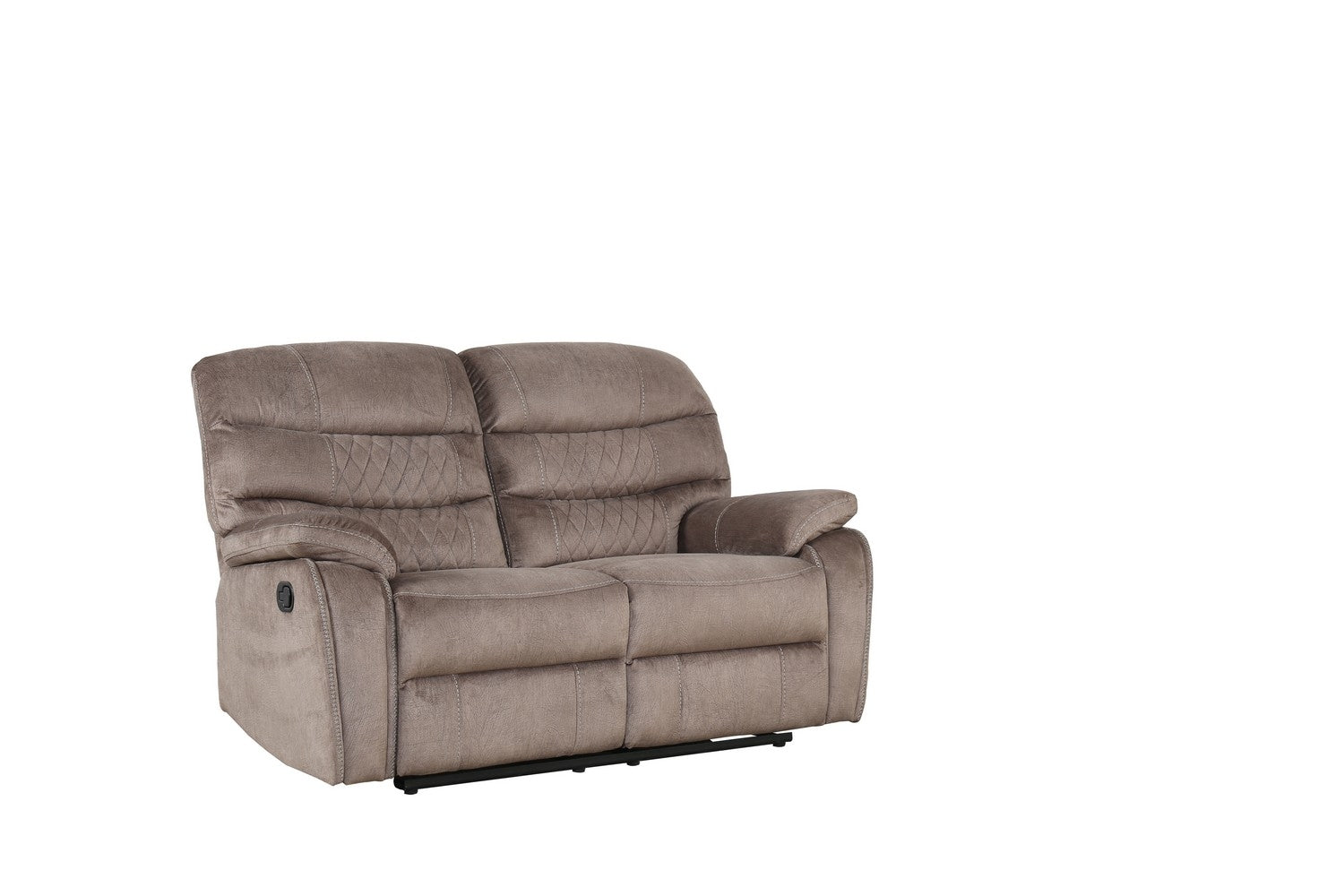 Light Brown Microfiber Reclining Loveseat