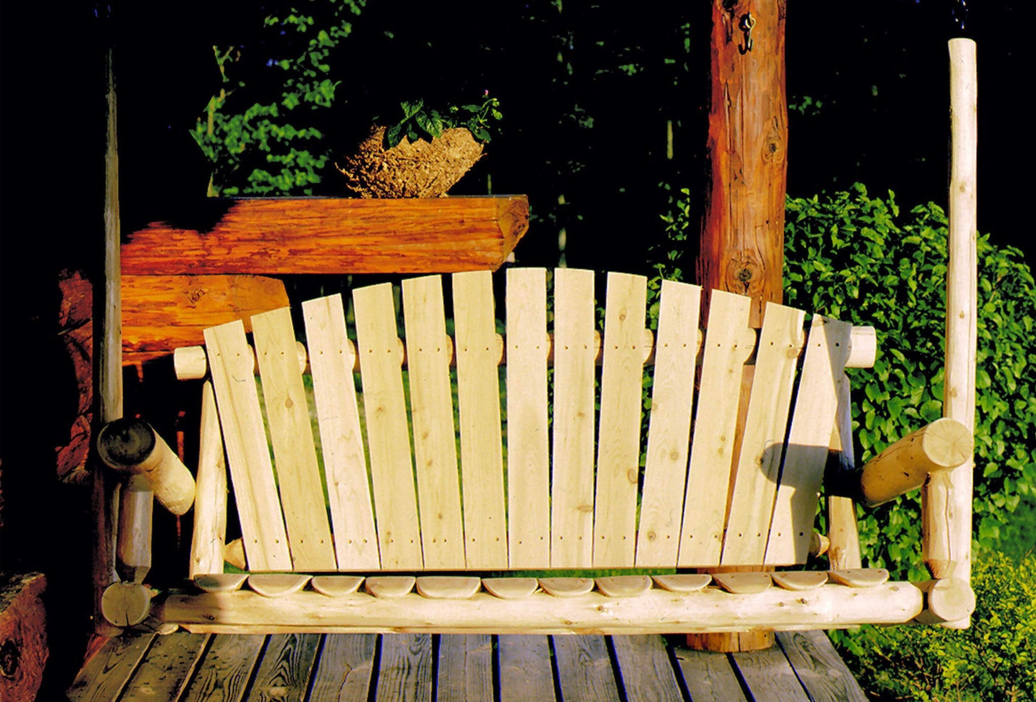 71' X 24' X 47'  Natural Wood Porch Swing