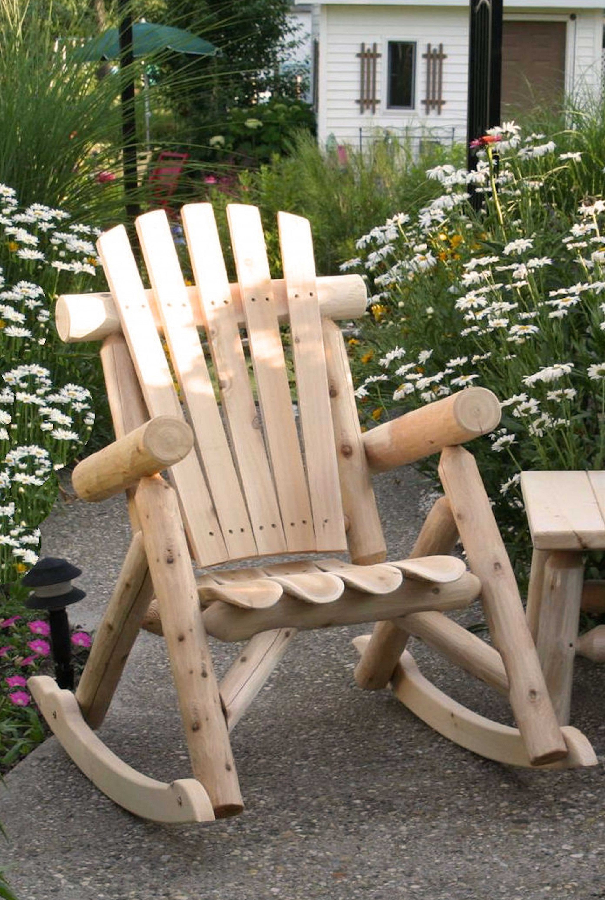 31' X 42' X 41'  Natural Wood Rocking Chair