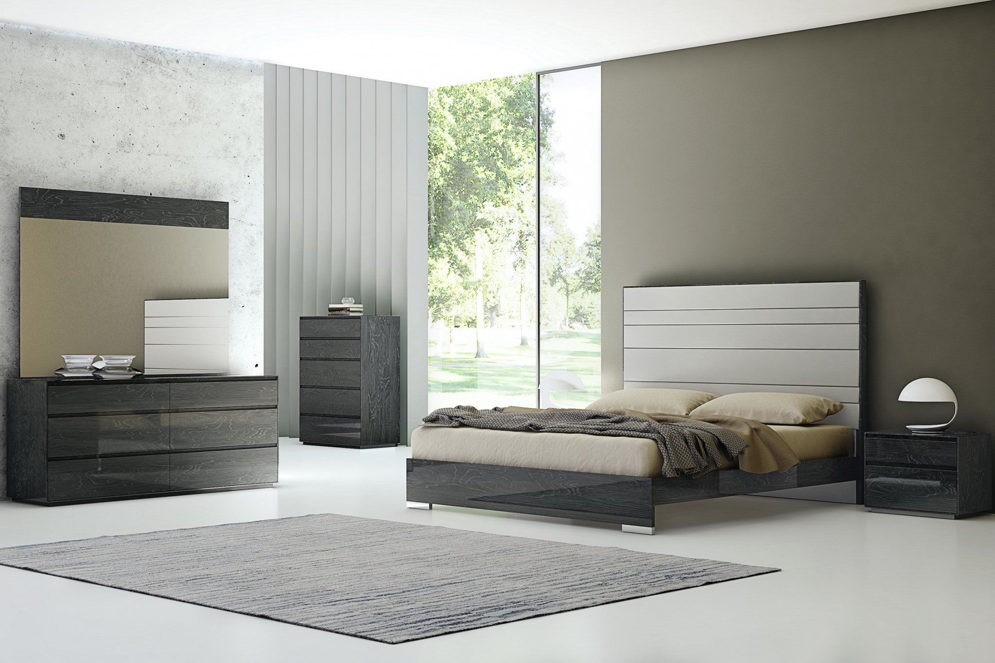 76 X 80 X 54 Grey Stainless Steel King Bed