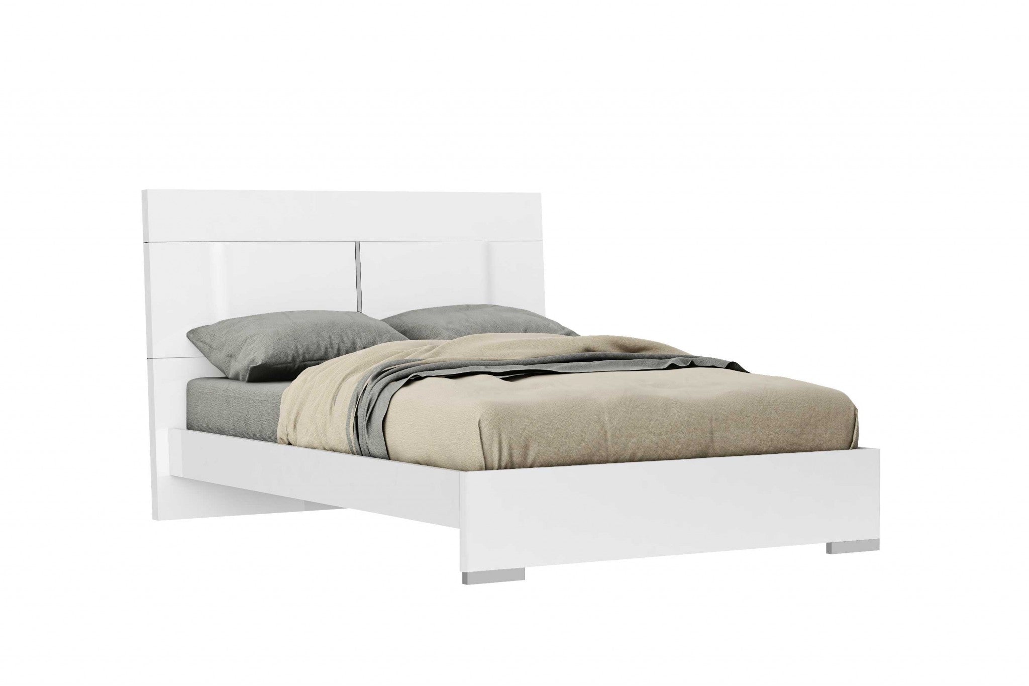 60 X 80 X 46 White Stainless Steel Queen Bed