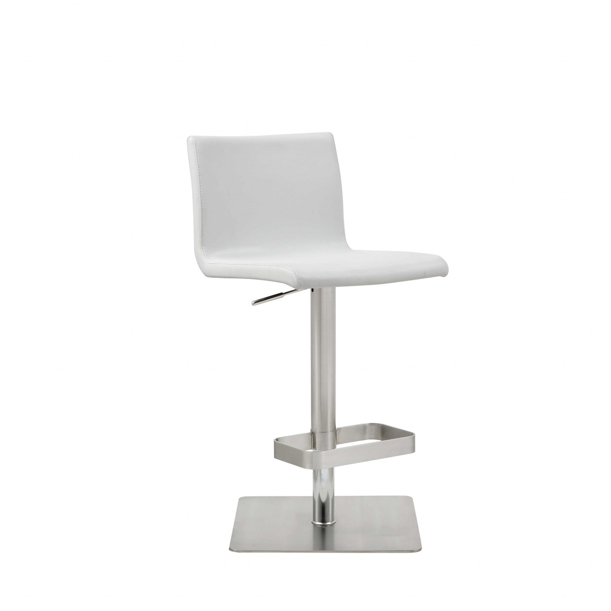 16.5 X 20 X 32-42 White Stainless Steel Bar Stool