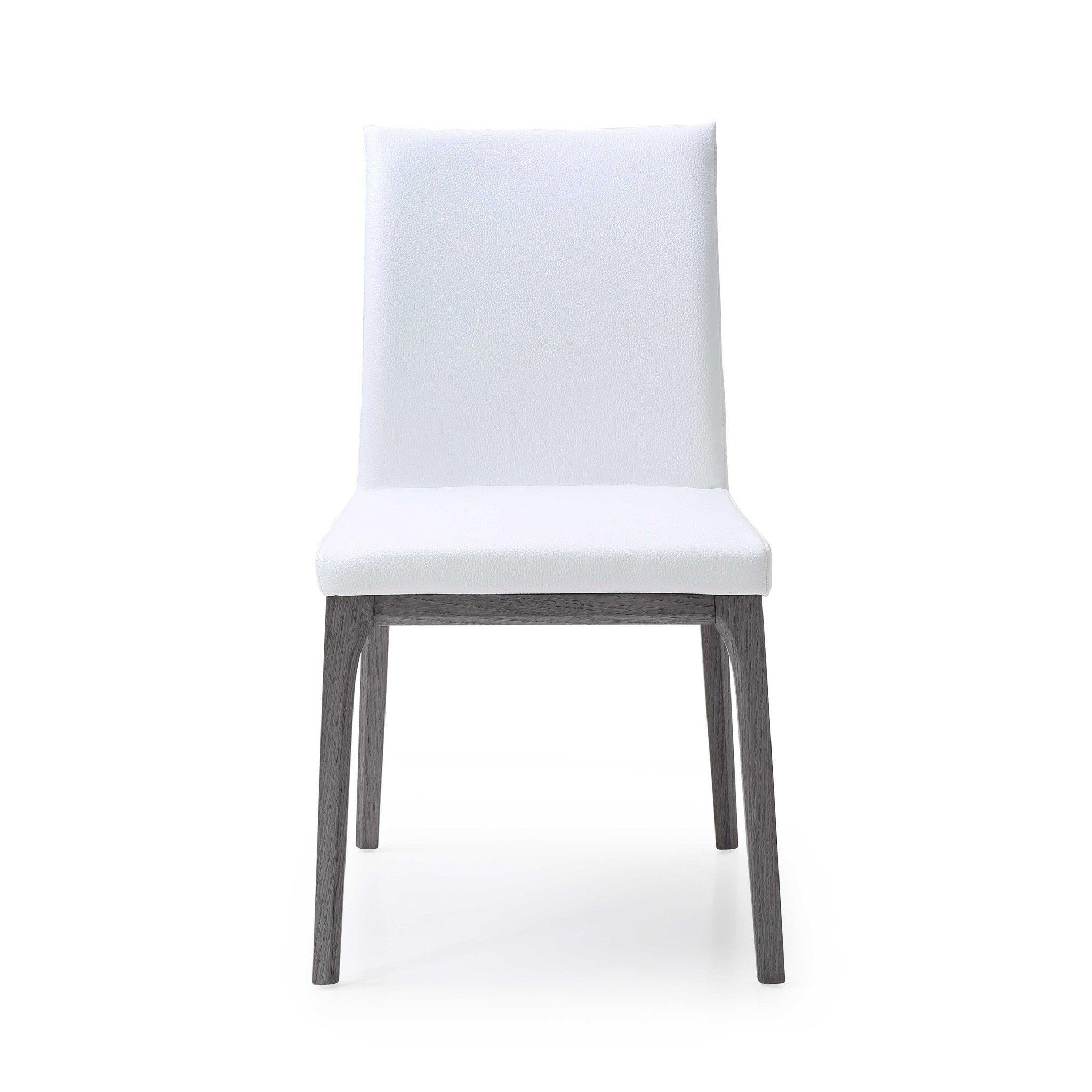 Set of 2 White Faux Leather Dining Chairs