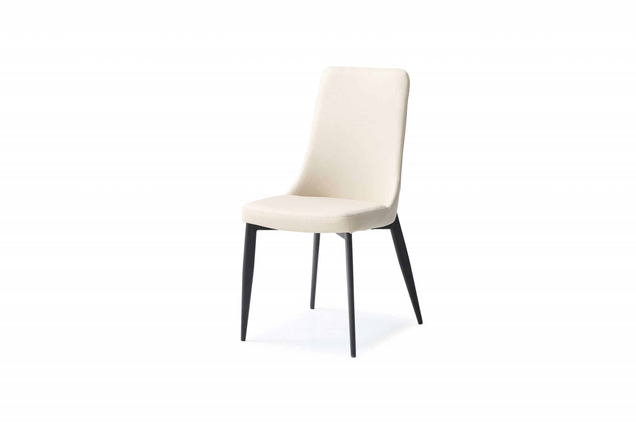Set of 2 Light Taupe Faux Leather  Metal Dining Chairs
