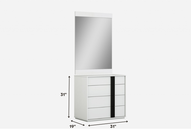 31 X 19 X 31 White Double Dresser Extension