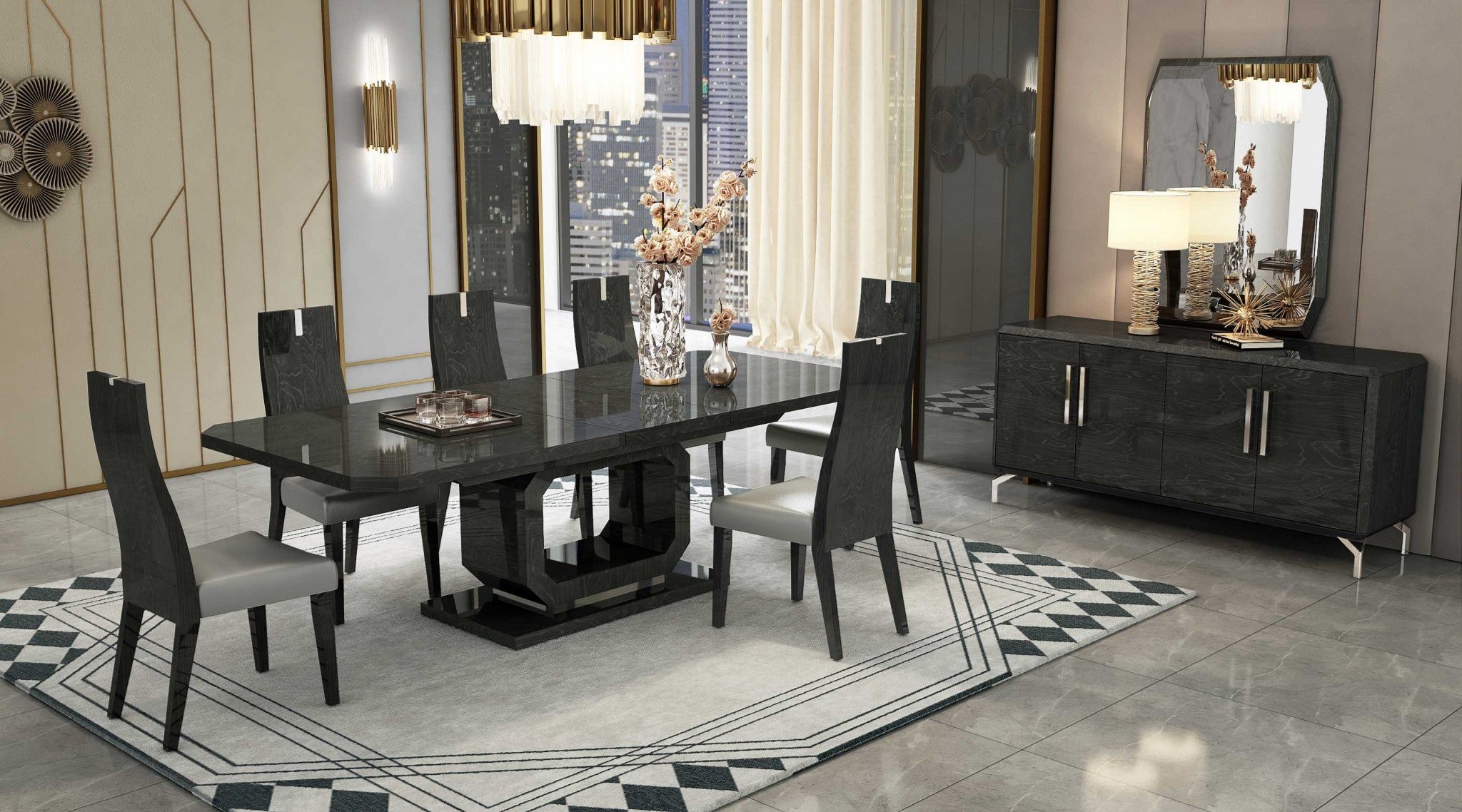 79 X 43 X 30 Gray Dining Table