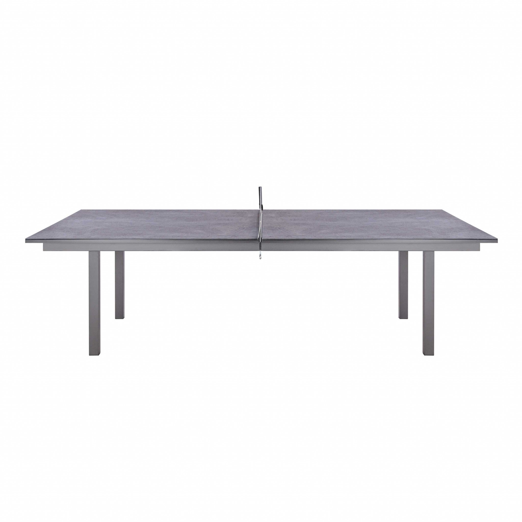 108 X 60 X 30 Dark Gray Ceramic Glass Game Table