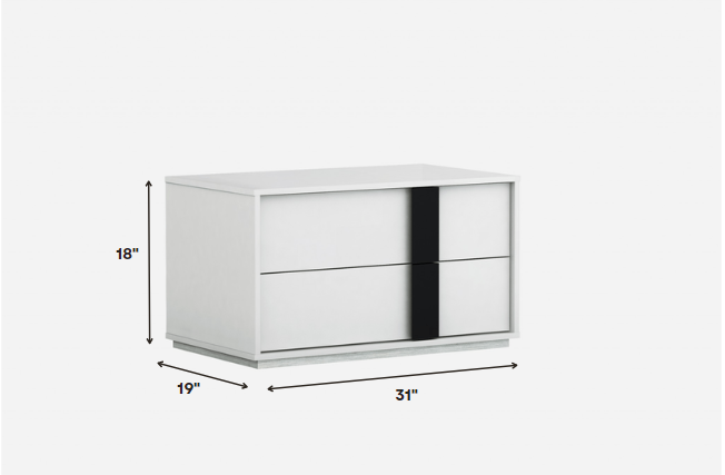 31 X 19 X 18 White Nightstand