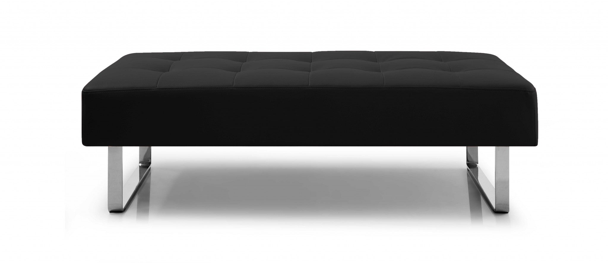 52 X 24 X 16 Black Faux Leather Bench