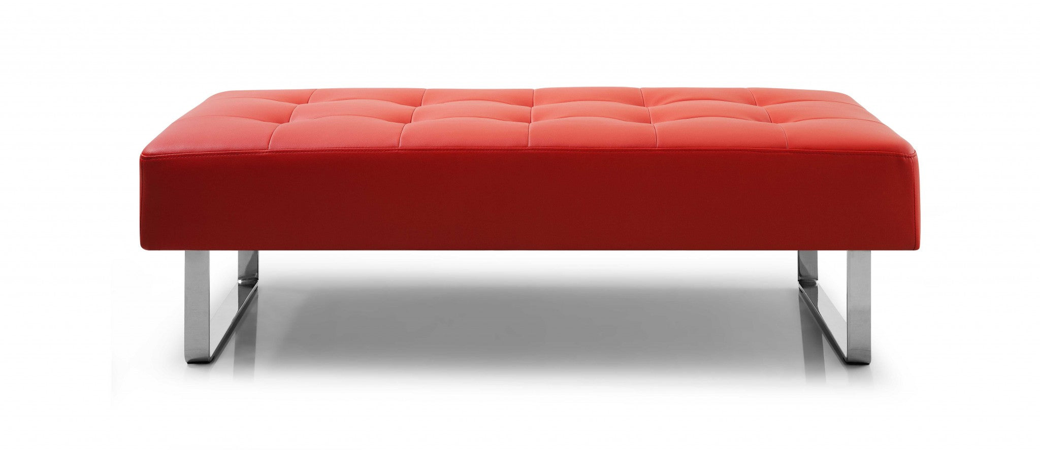 52 X 24 X 16 Red Faux Leather Bench