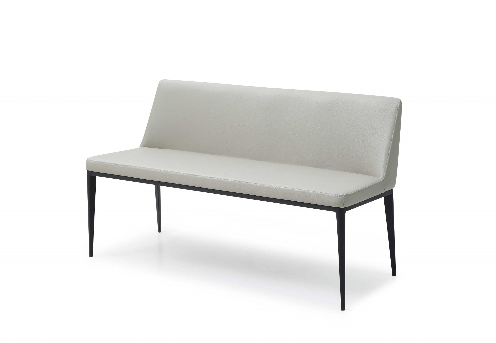 51 X 22 X 30 Light Grey Faux Leather Bench