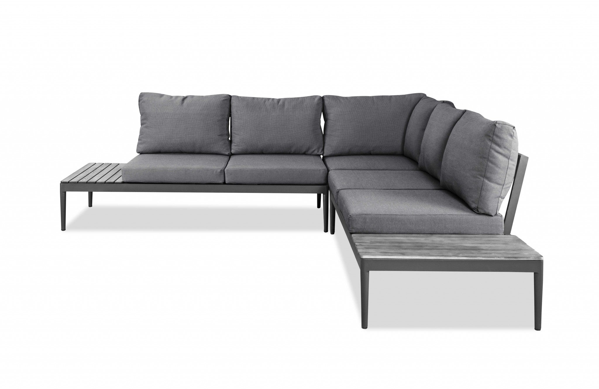 Gray on Gray Cushioned Sectional and Coffee Table Set