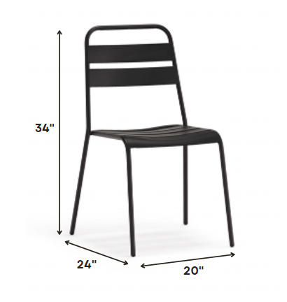 Set of 4 Gray Stacking Aluminum Armless Chairs