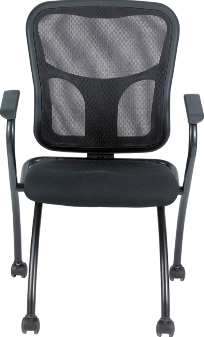 Set of 2 Ergonomic Black Mesh Rolling Arm Chairs