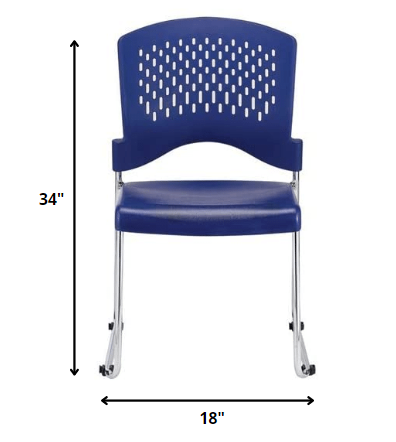 Set of 4 Navy Professional Plastic Guest Chairs