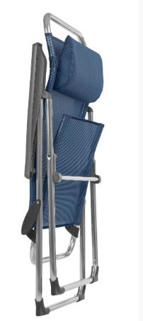 Set of 2 Blue Premium XL Aluminum Folding Chairs