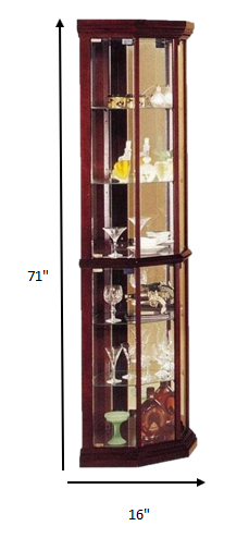 16' X 16' X 71' Cherry Glass Curio Cabinet