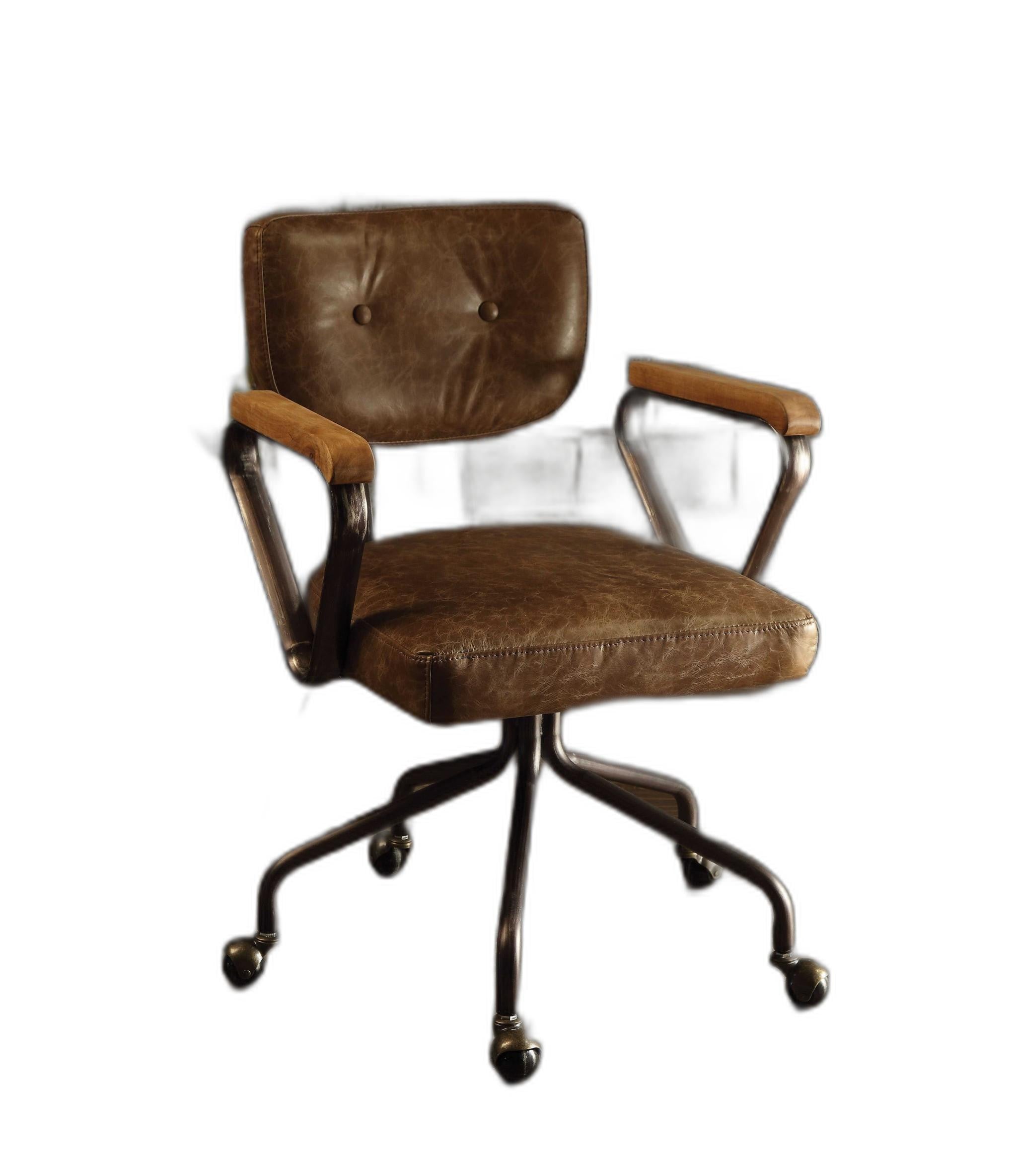 24' X 25' X 32' Vintage Whiskey  Leather Office Chair