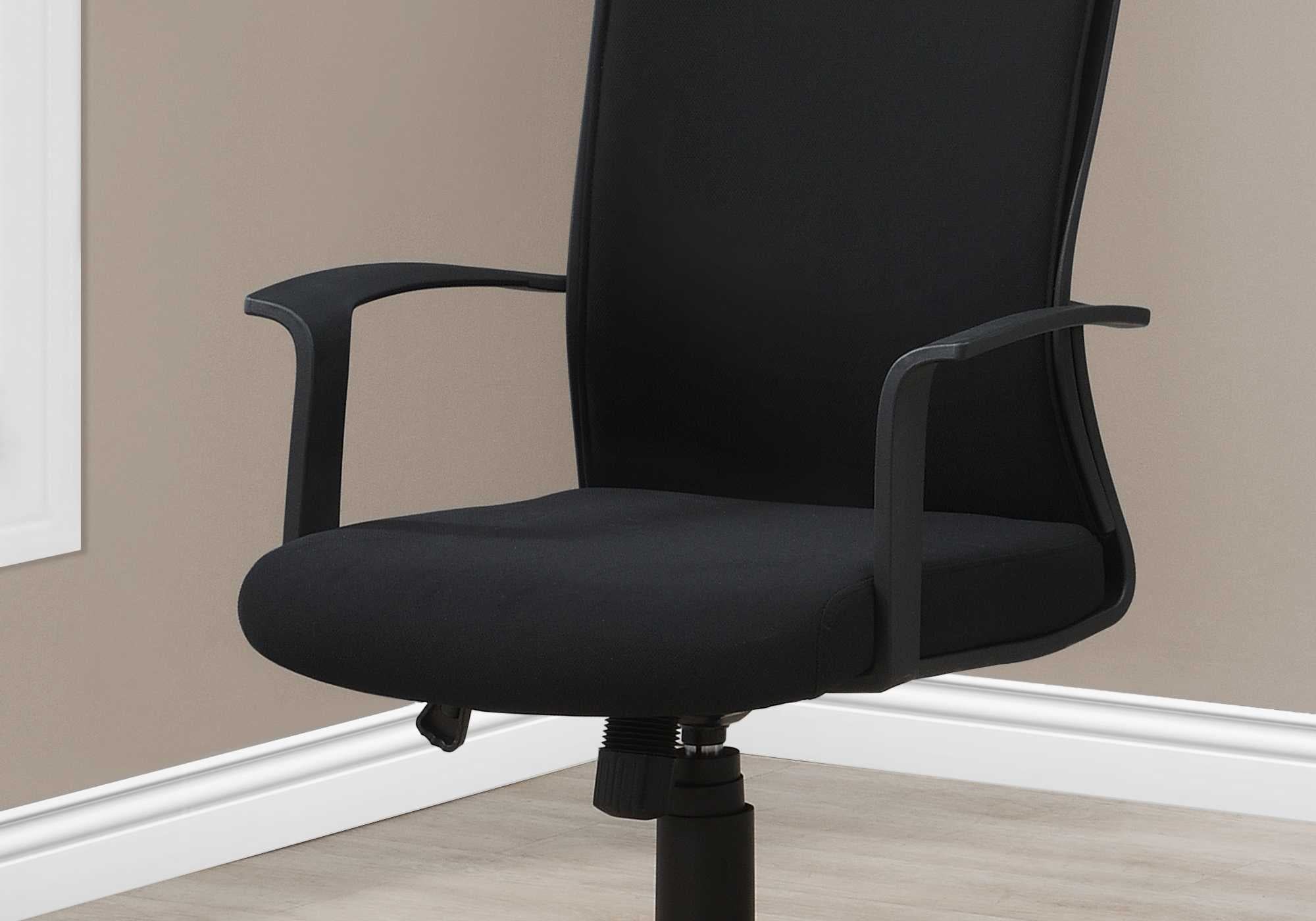 Black with Black Fabric High Back Executive Office Chair