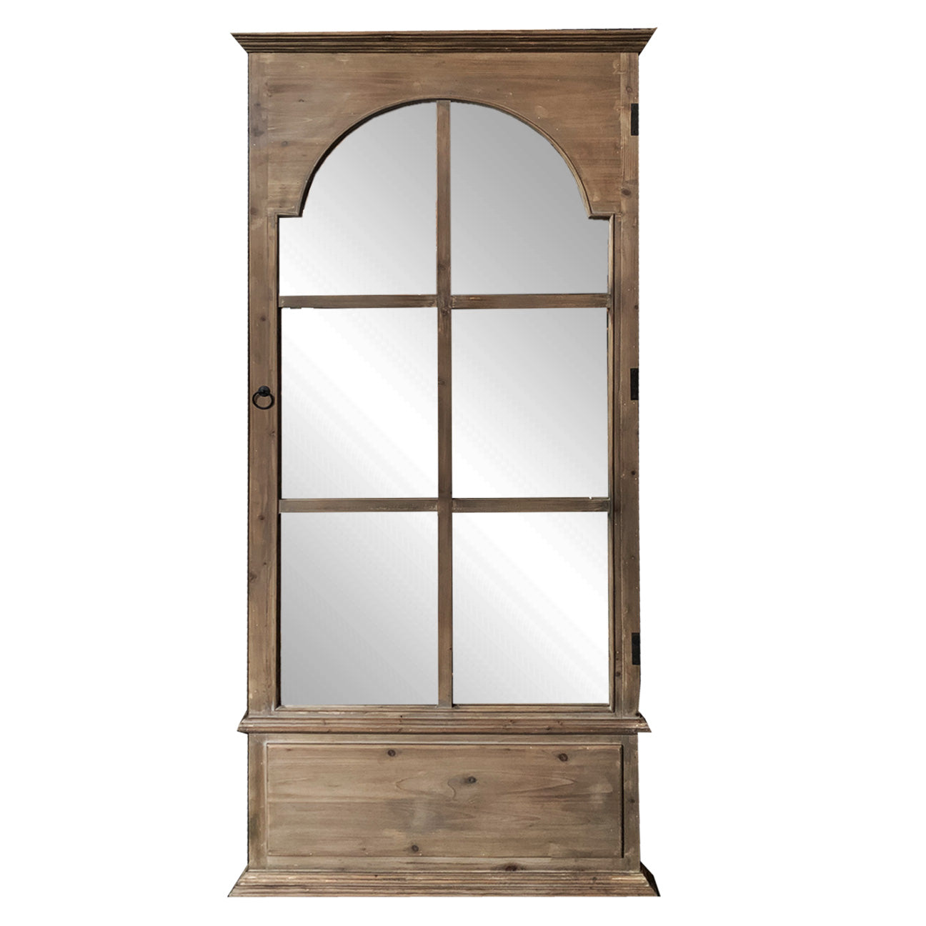 Rectangular Rustic Door Design Leaning Mirror with Door Hinge