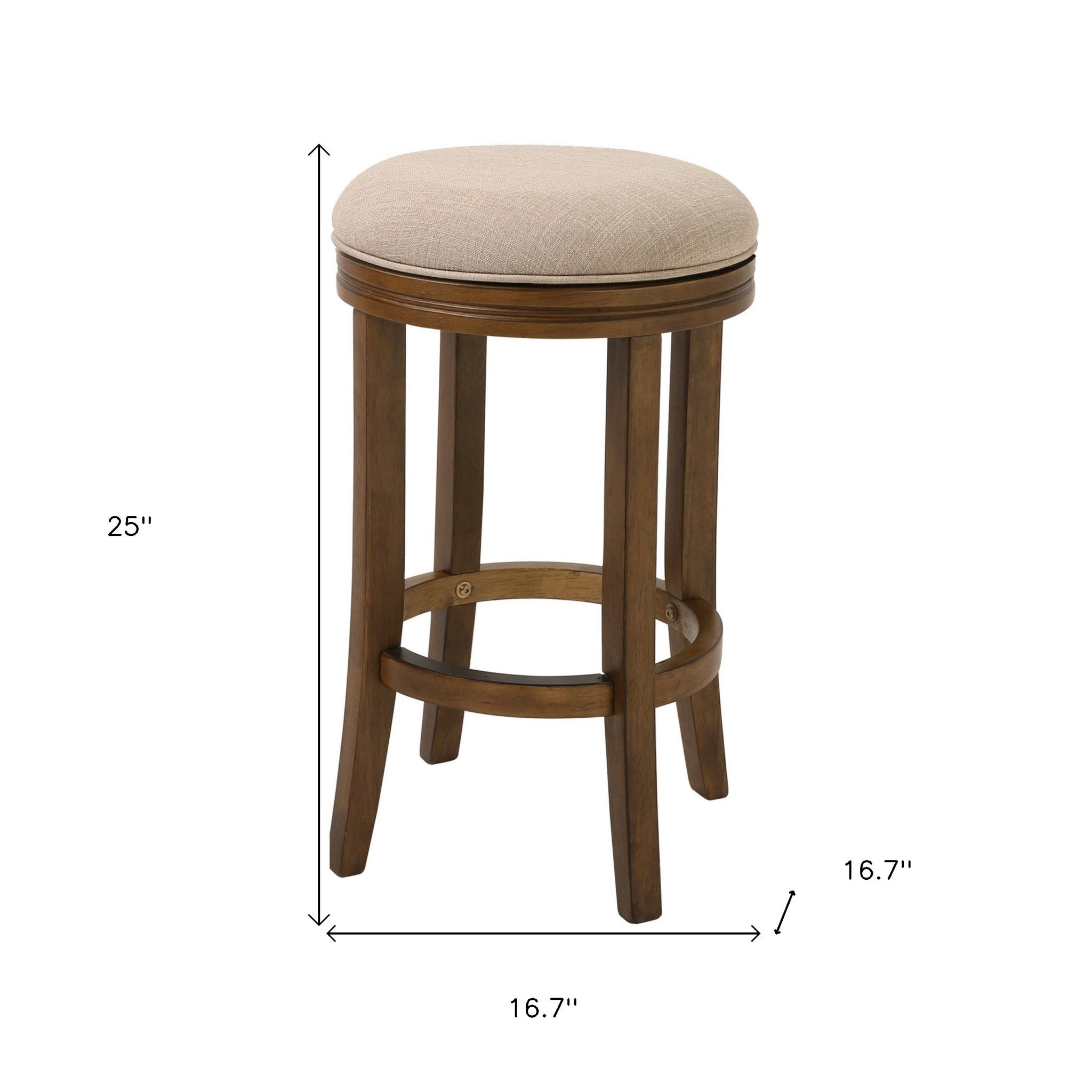 25" Honeysuckle Finished Solid Wood frame with Cream fabric Counter Stool