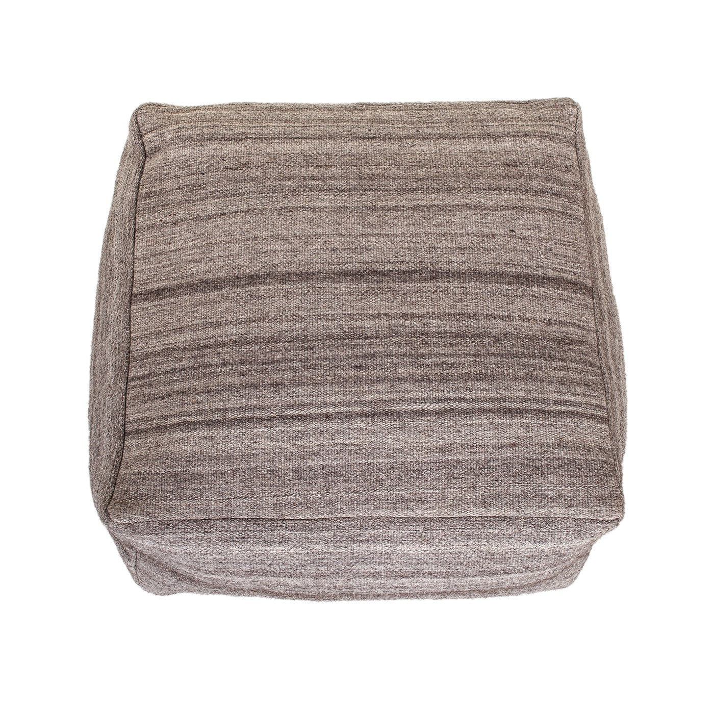 Stone Gray and Brown Pouf