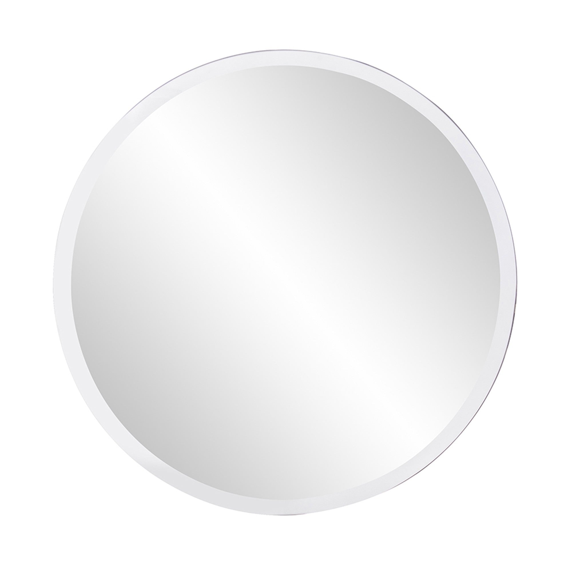 28' x 28' Minimalist Round Mirror with Beveled Edge