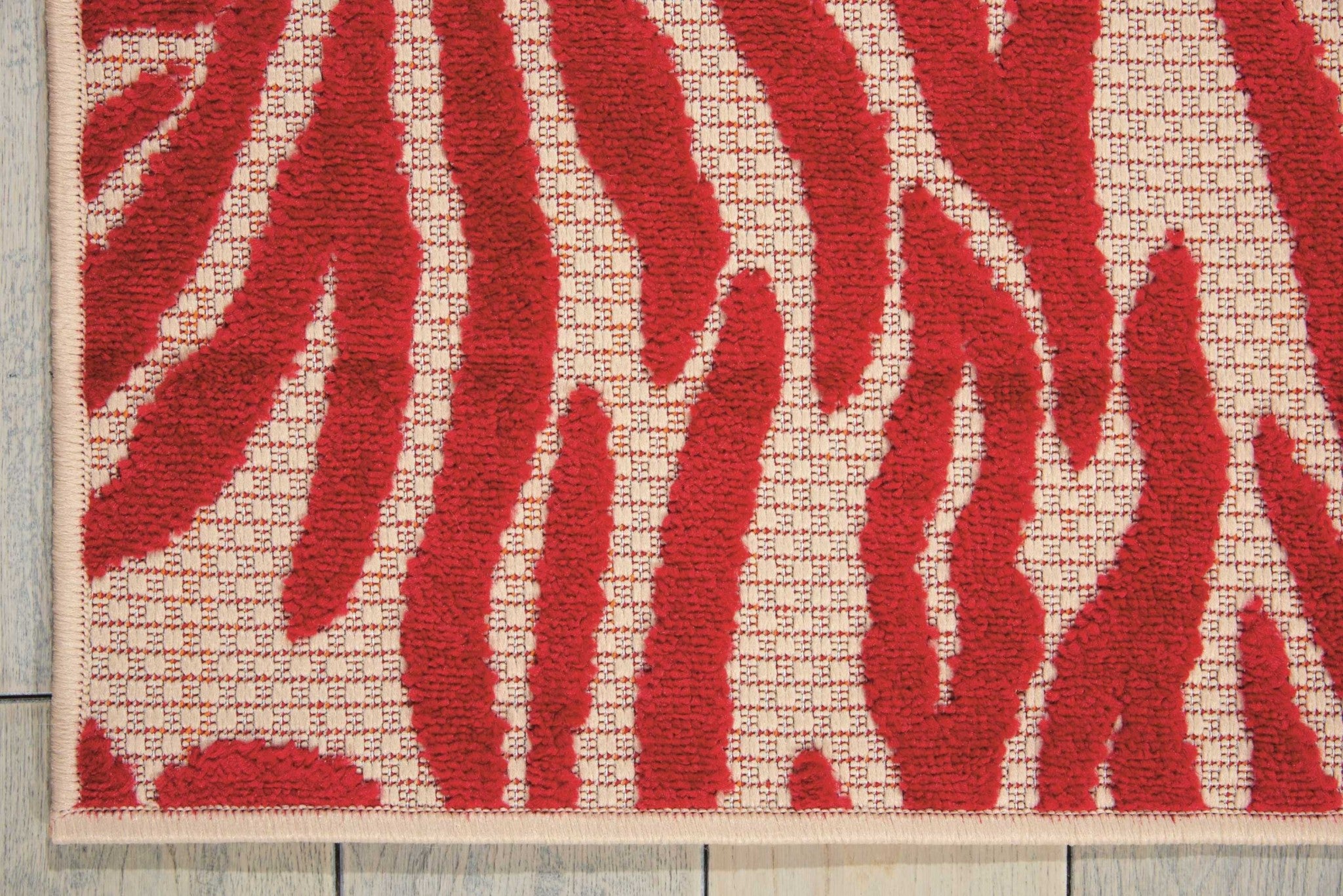 4’ x 6’ Red Zebra Pattern Indoor Outdoor Area Rug