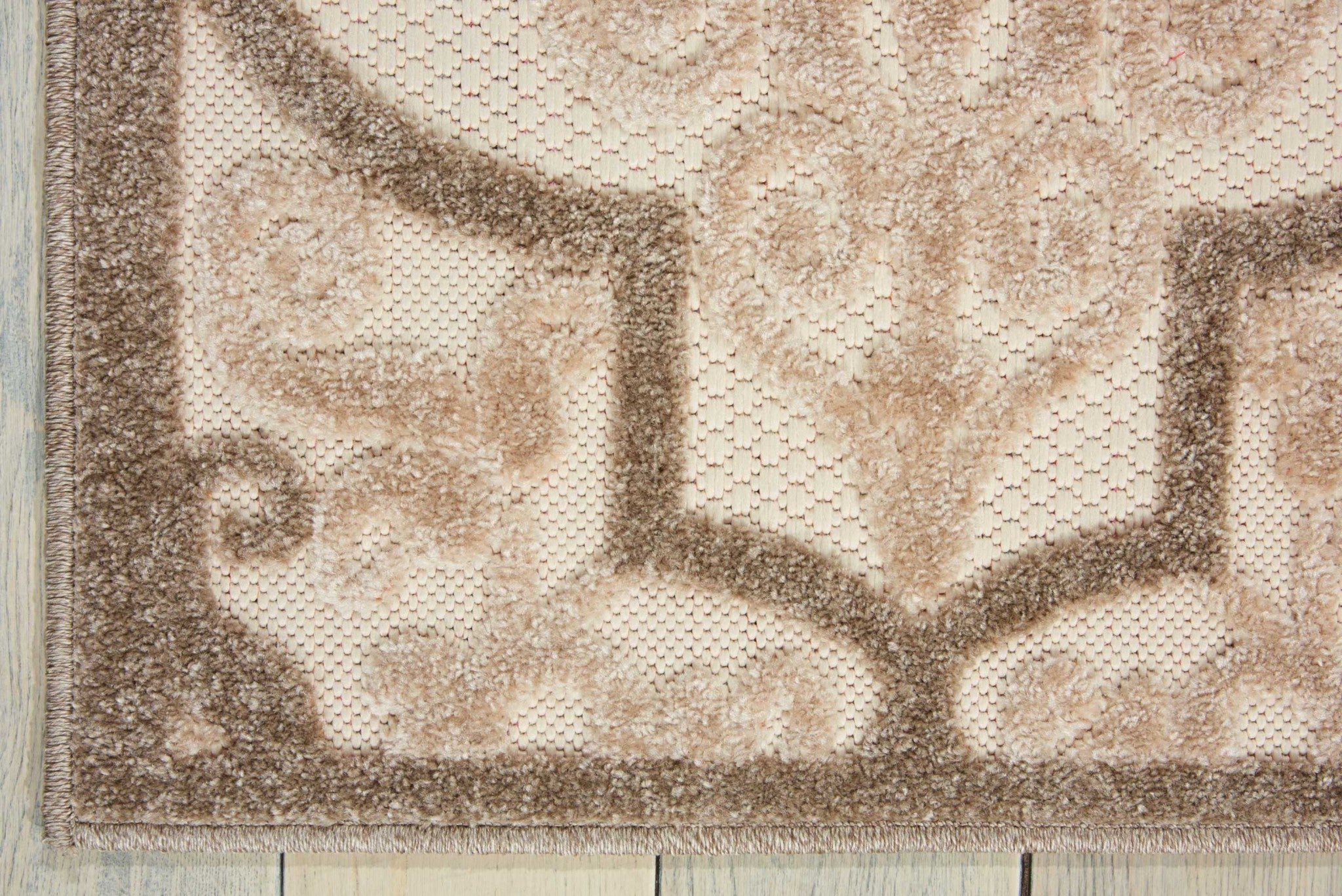 5’ x 8’ Cream and Beige Trellis Indoor Outdoor Area Rug