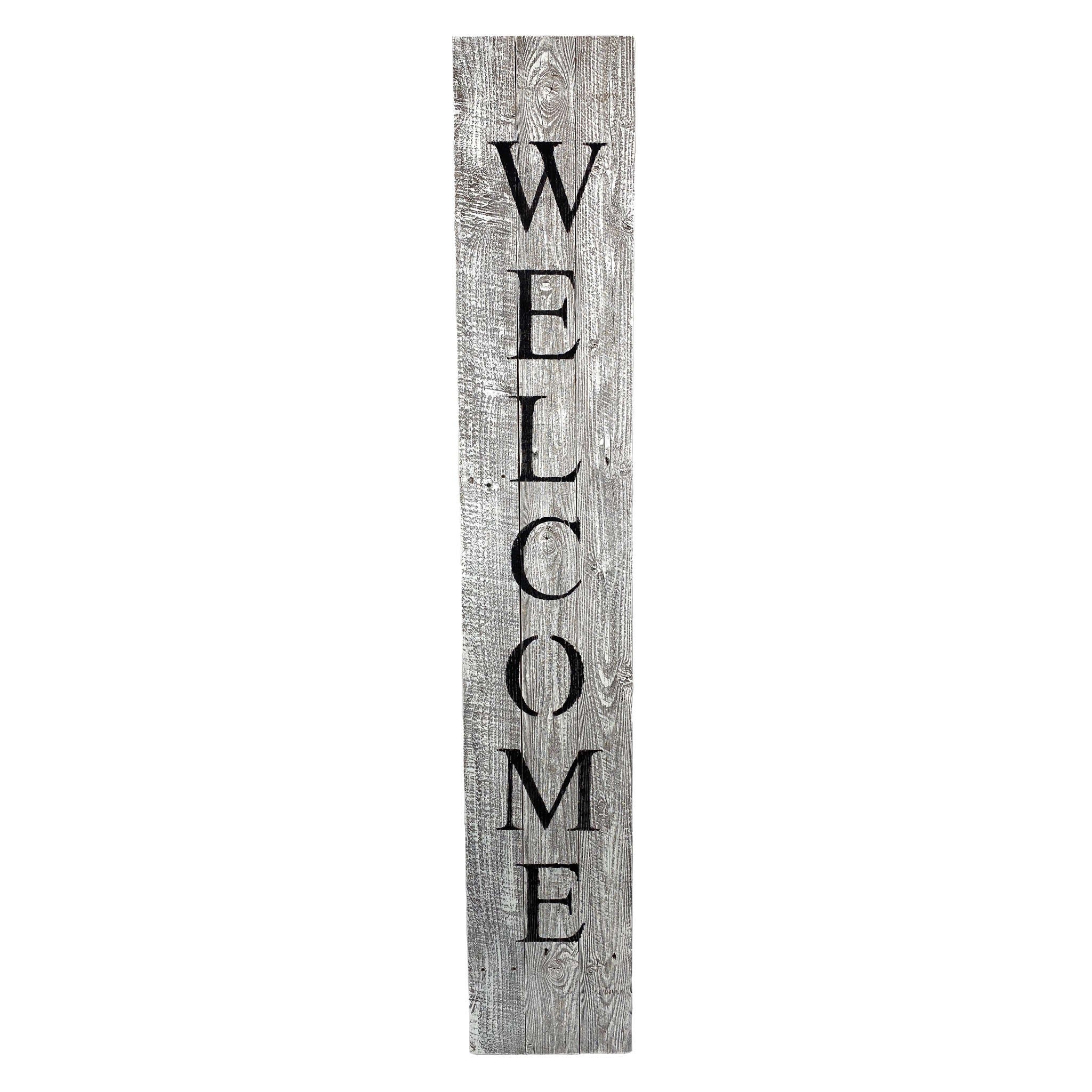 Rustic White Wash Front Porch Welcome Sign