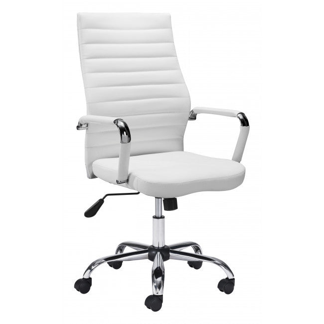 White Faux Leather Ergonomic Classic Office Chair