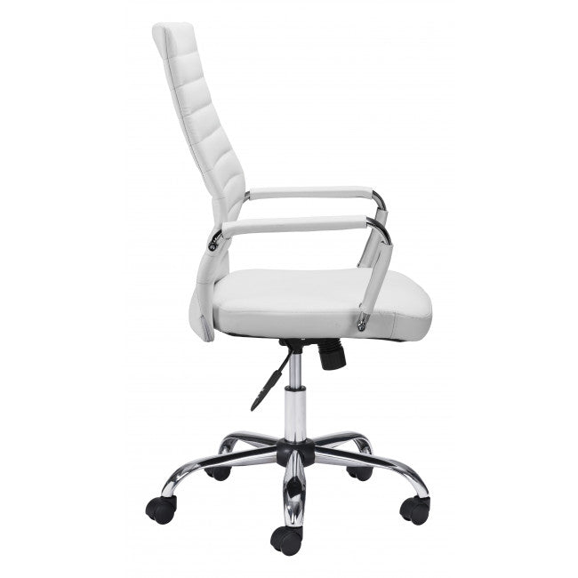 White Faux Leather Ergonomic Classic Office Chair