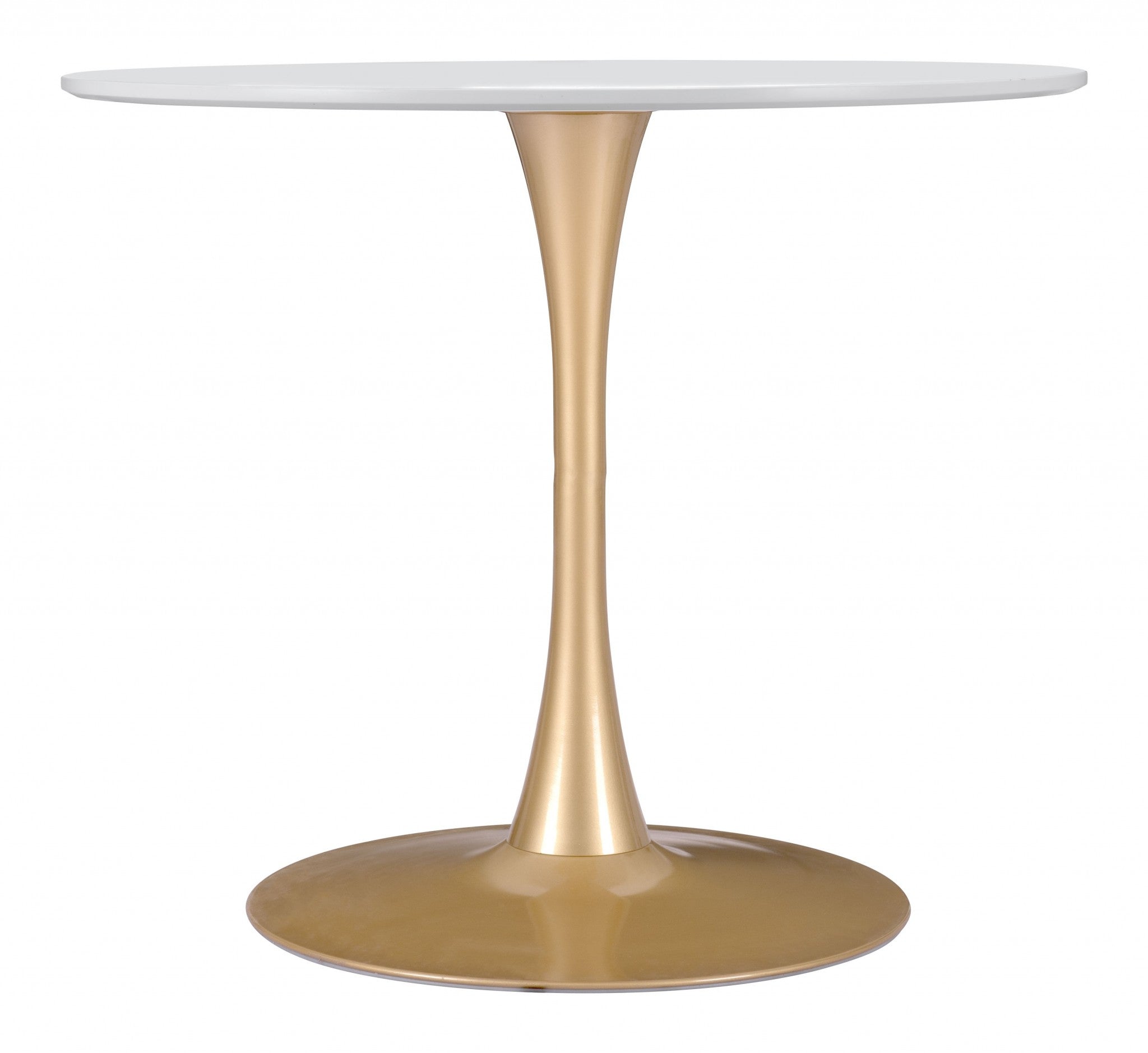 White and Gold Round Dining Table