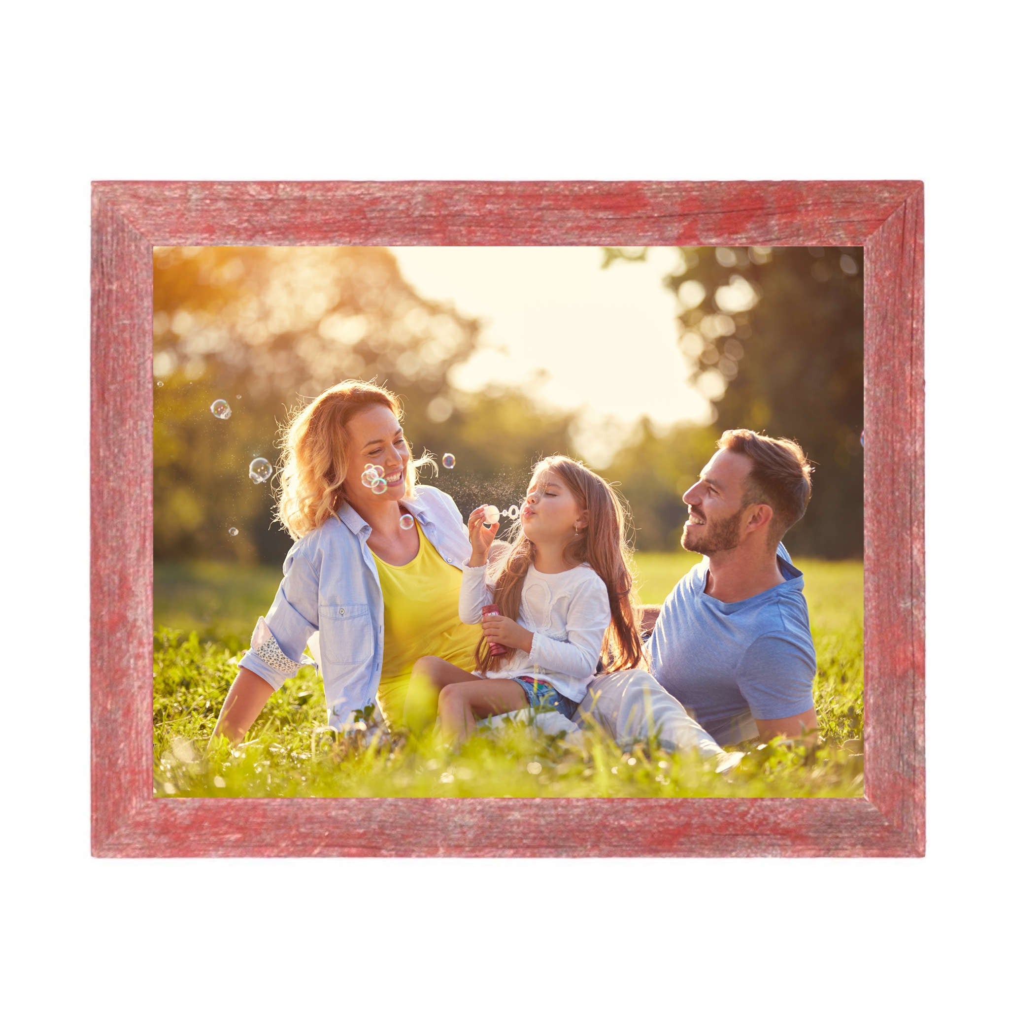 10” x 10”  Rustic Farmhouse Red Wood Frame