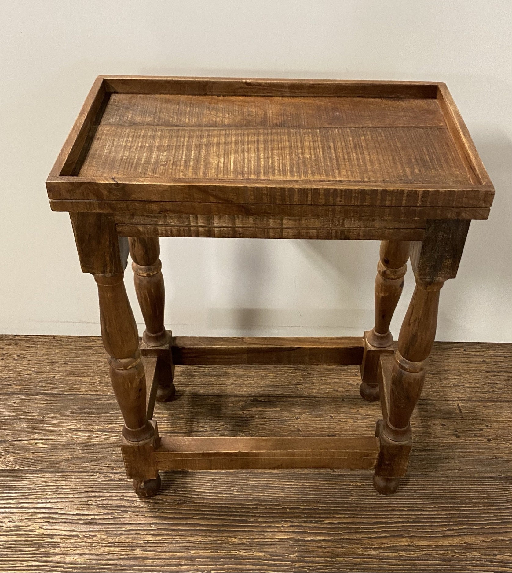 Modern Farmhouse Narrow Solid Wood End Table