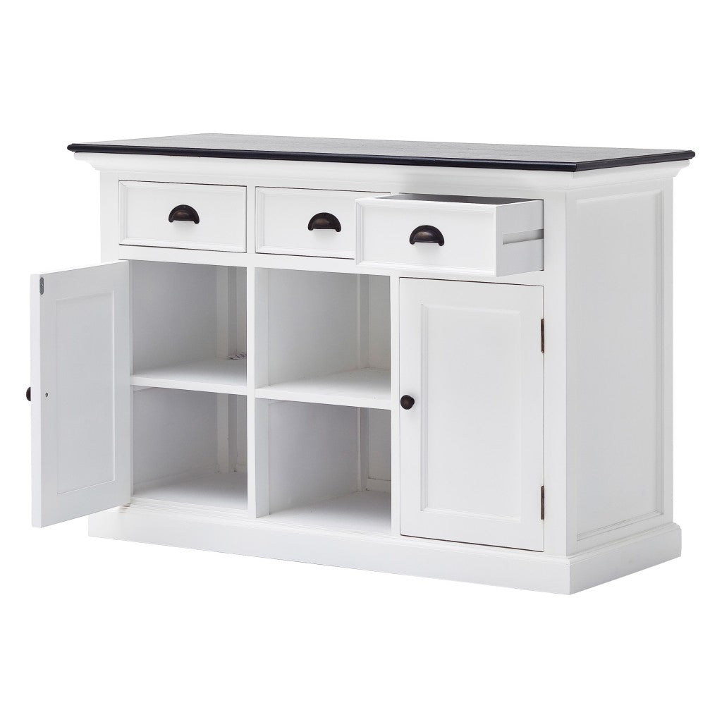 Modern Farmhouse Black and White Large Accent Cabinet