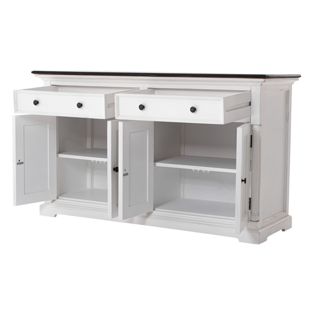 Modern Farm Brown and White Two Door Buffet Server