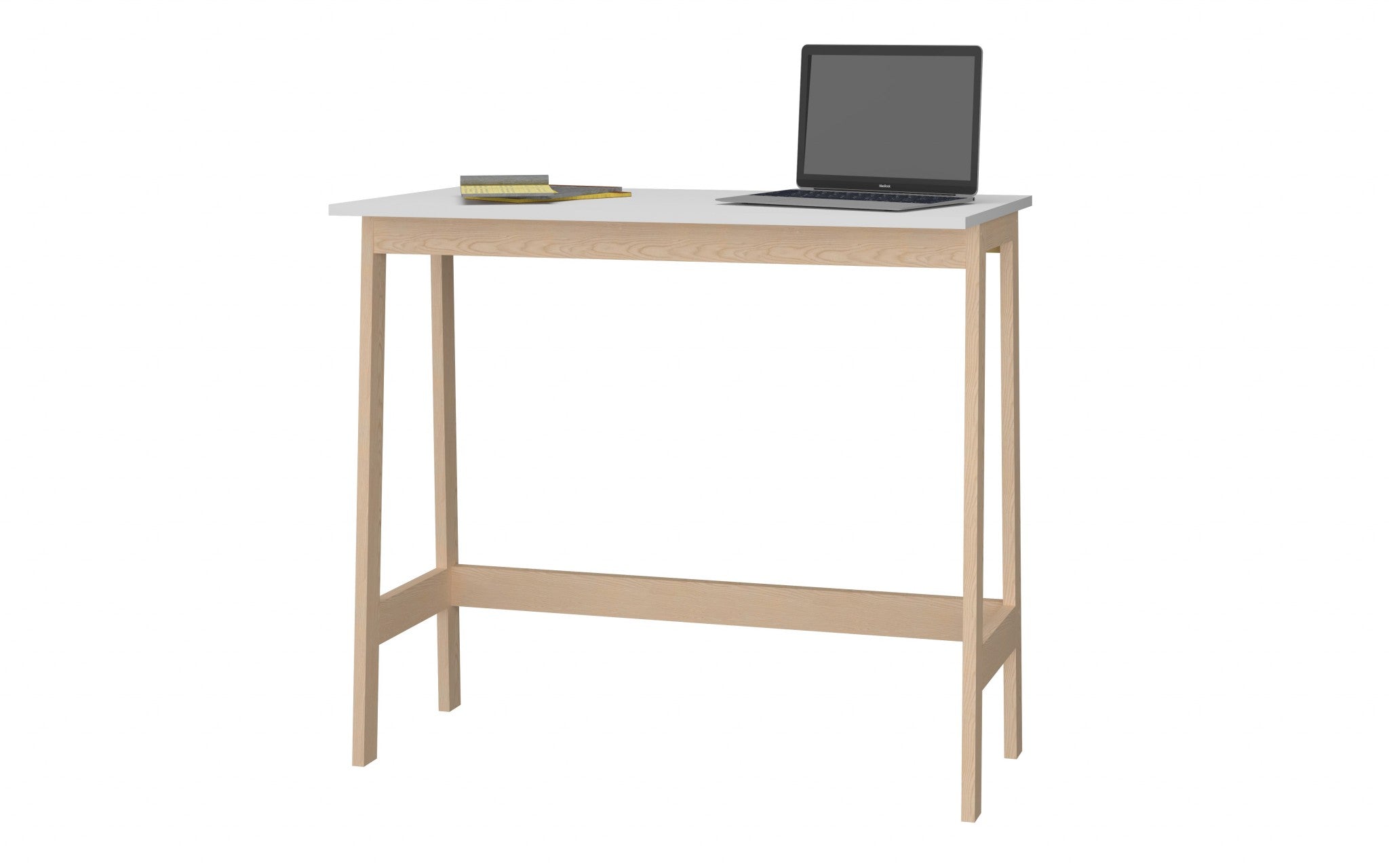 Modern Natural and White Narrow Table Desk