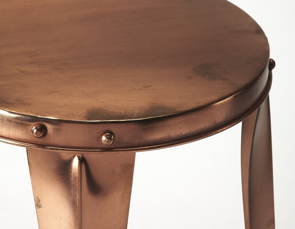 Rustic Copper Backless Bar Stool