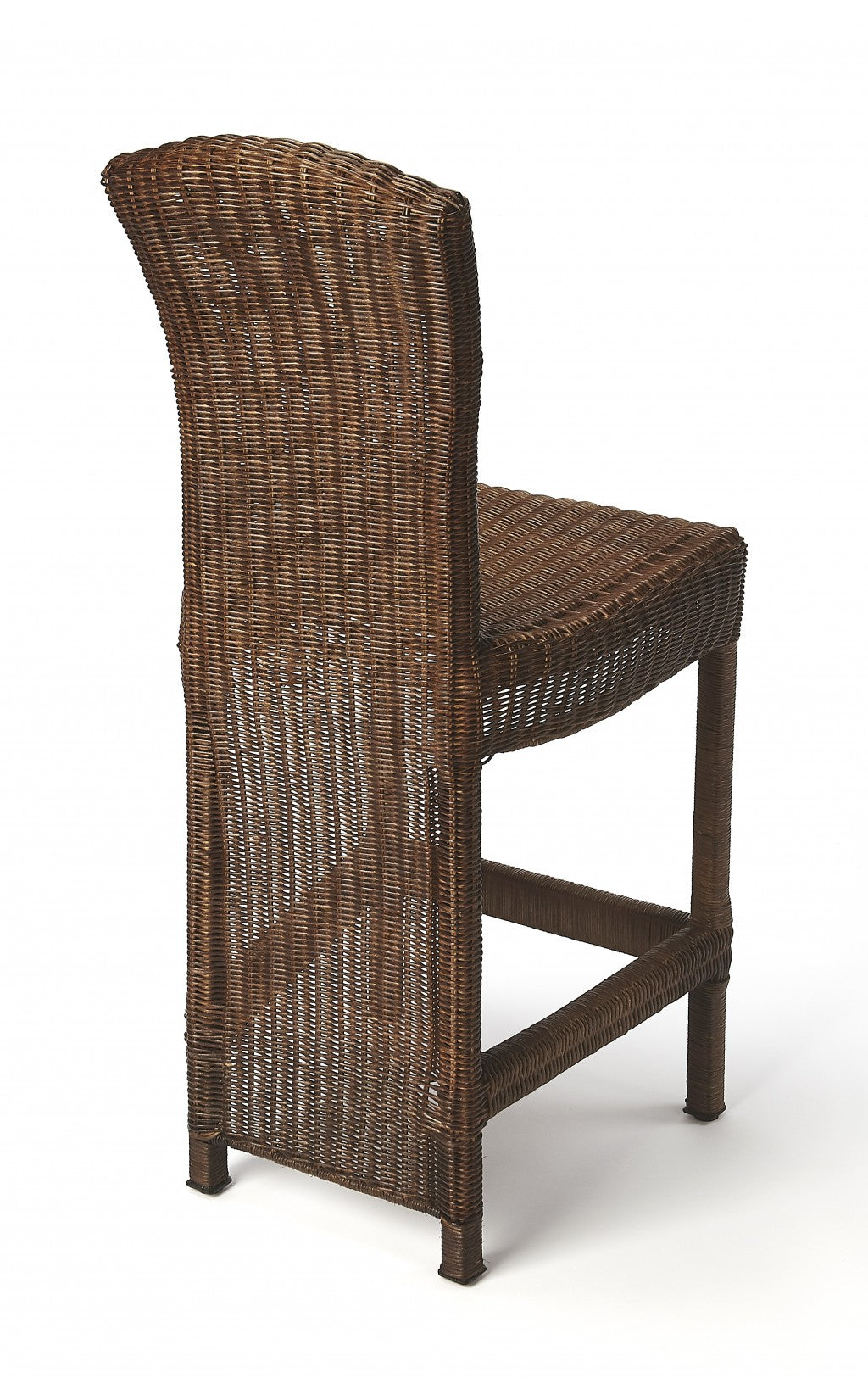 Chocolate Wicker Rattan Counter Stool