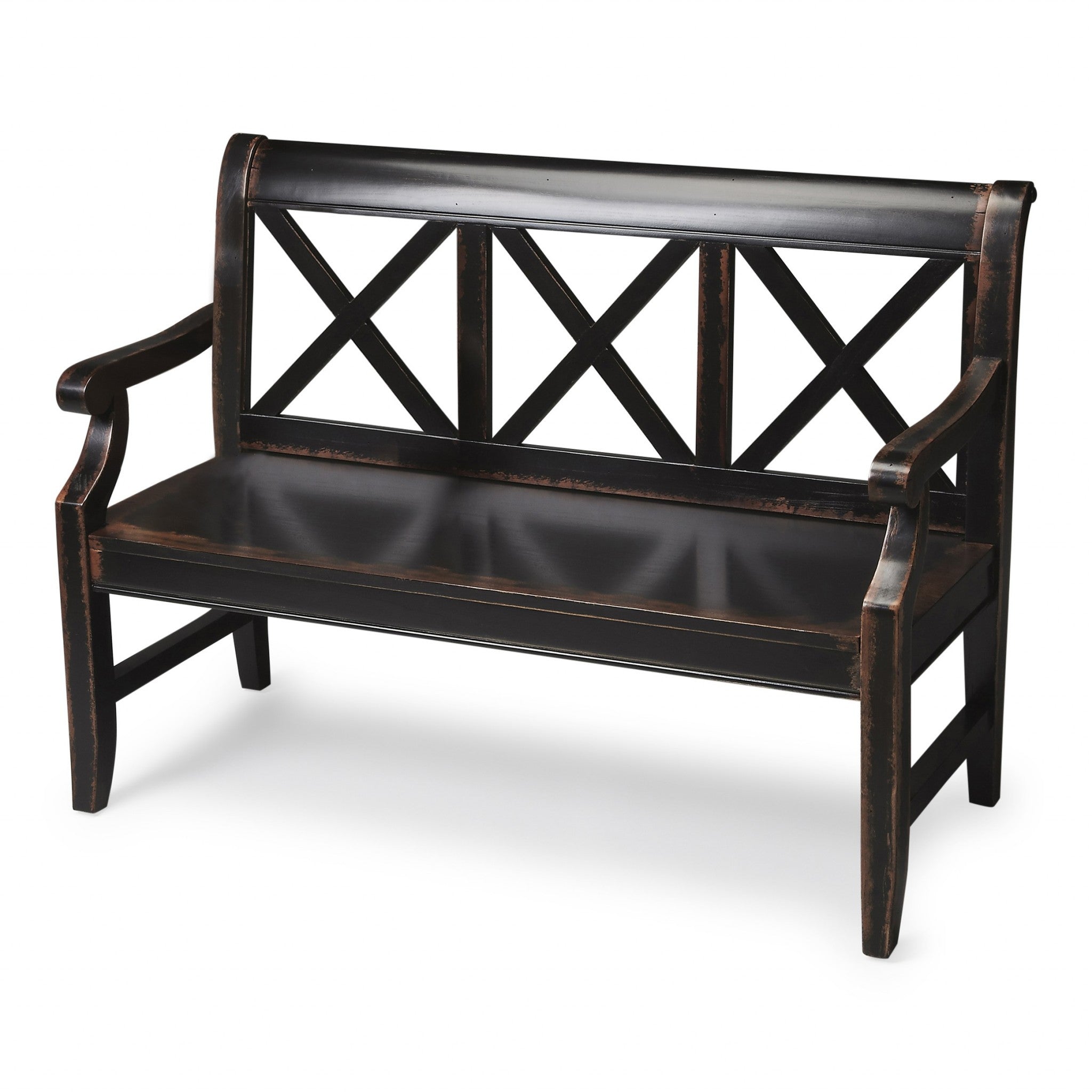 Modern Rustic Black Bench