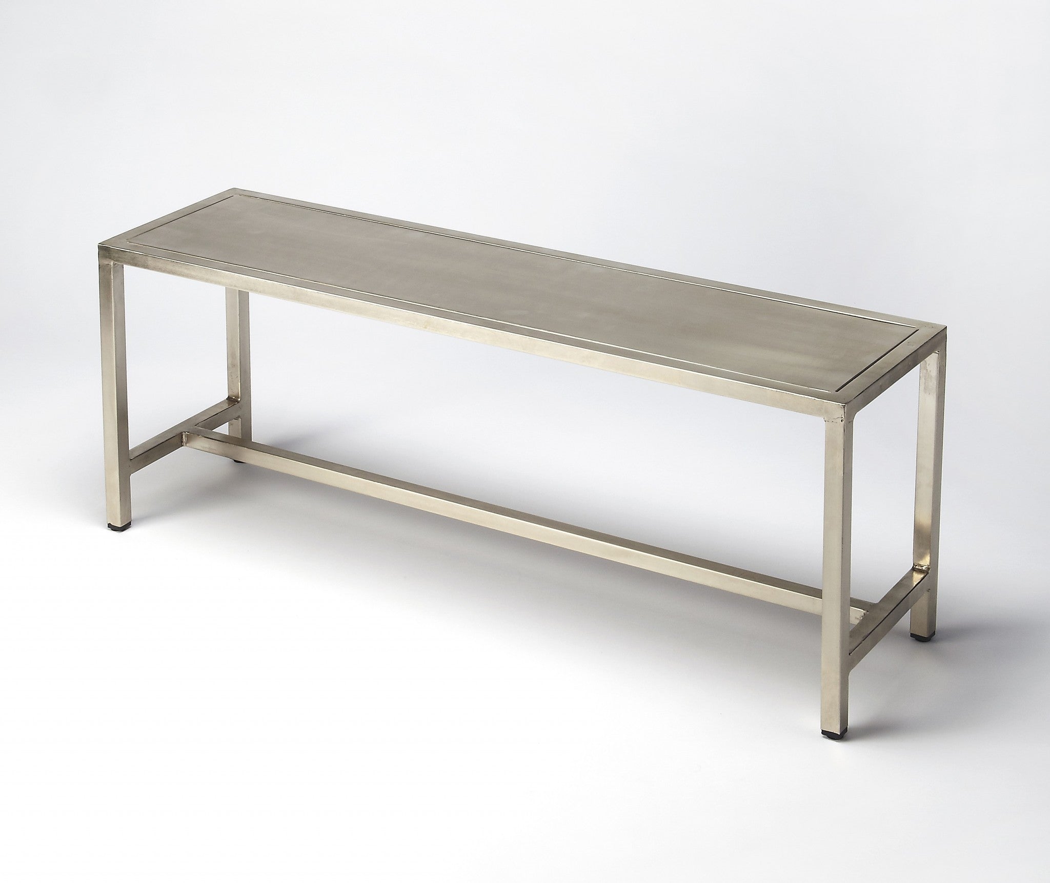 Sleek Modern Brushed Nickel Bench