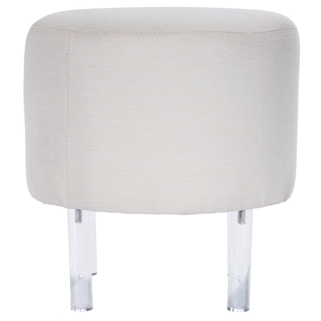 Contempo Chic White Round Ottoman