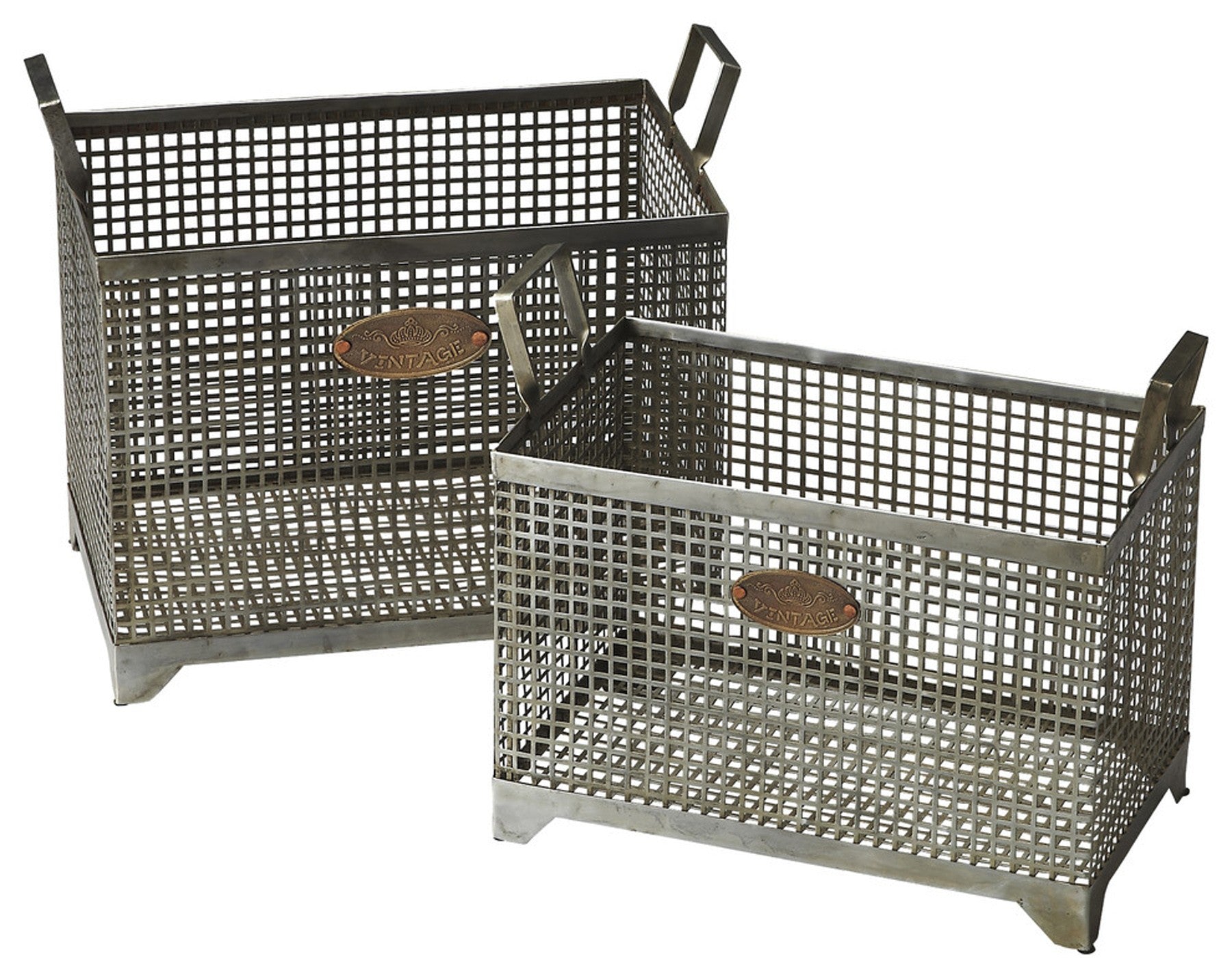 Set of 2 Iron Storage Baskets