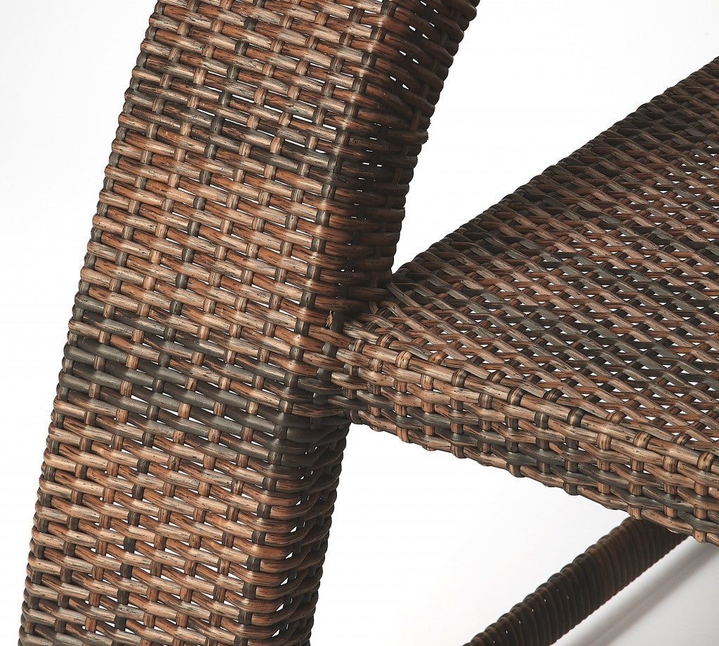 Contemporary Dark Brown Rattan Chair