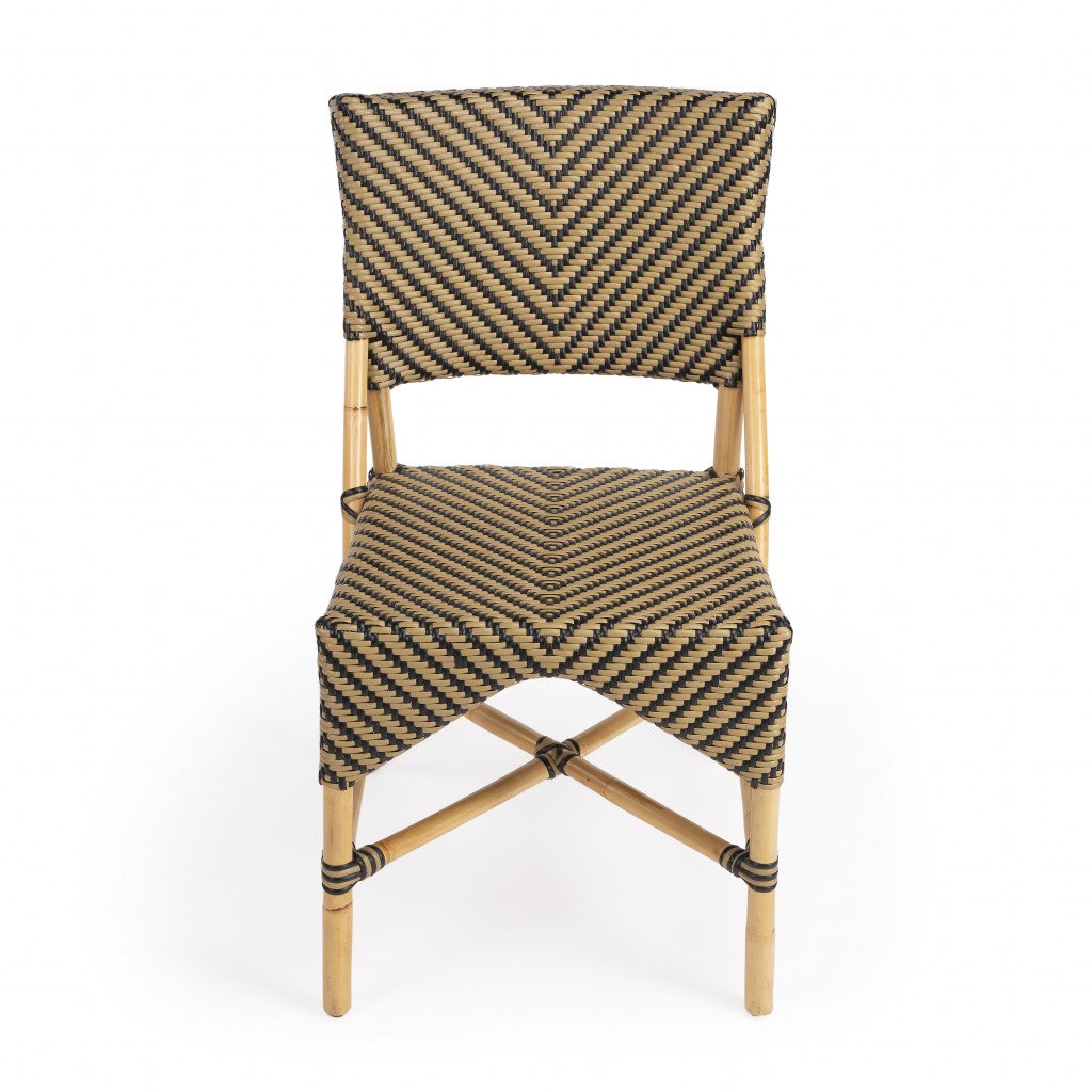 Indoor Outdoor Zig Zag Rattan Dining Chair