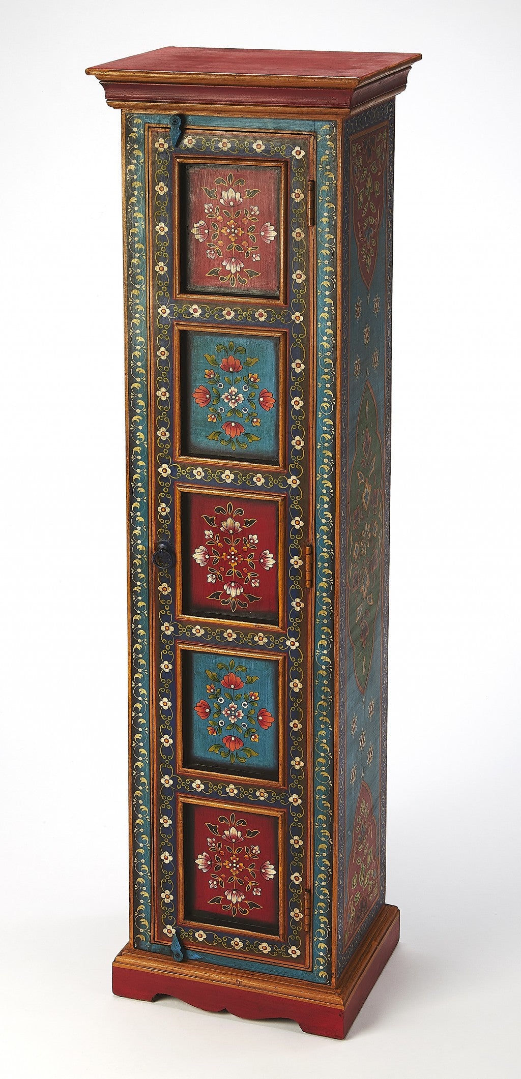 Amir Hand Painted Tall Cabinet