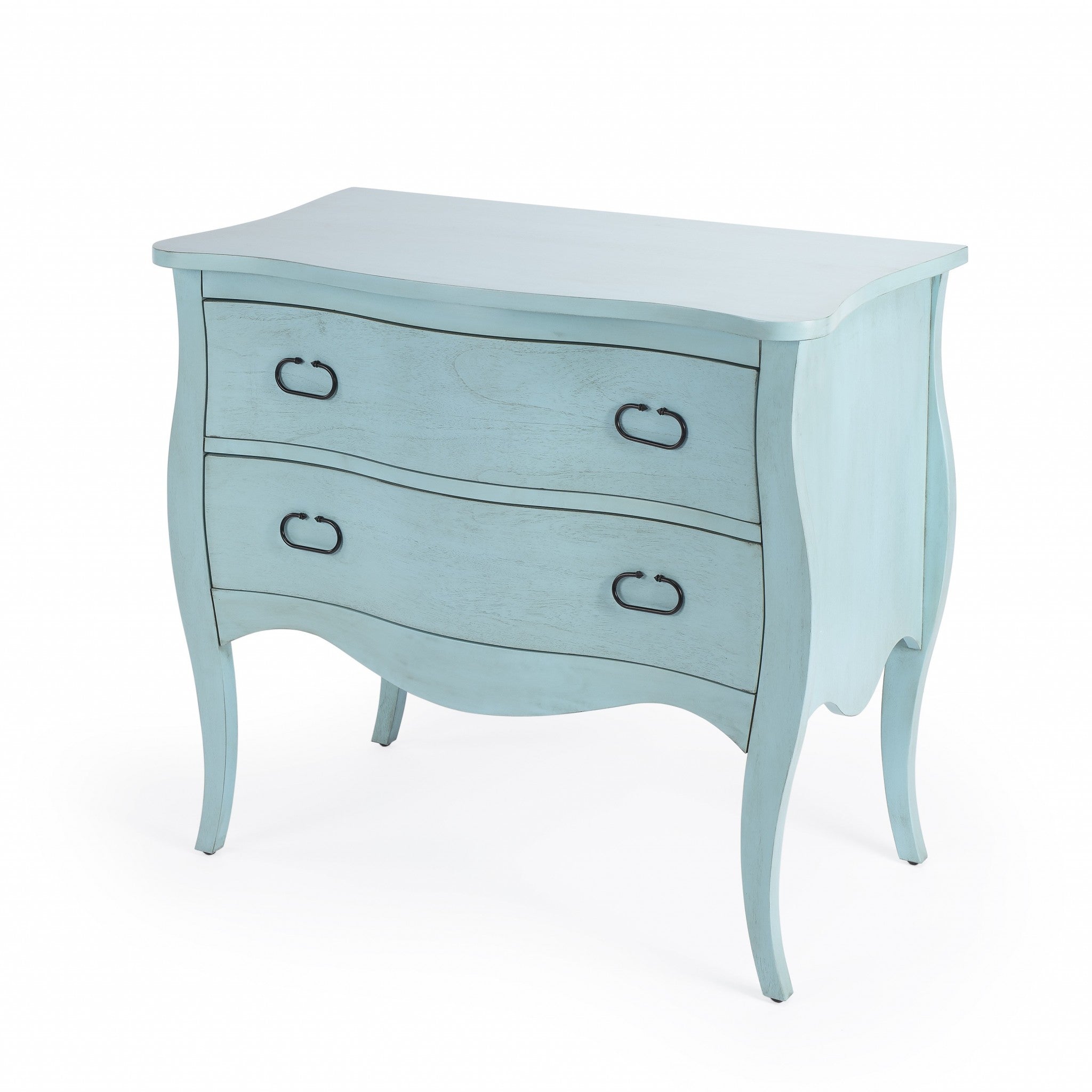 Distressed Blue 2 Drawer Bombay Chest