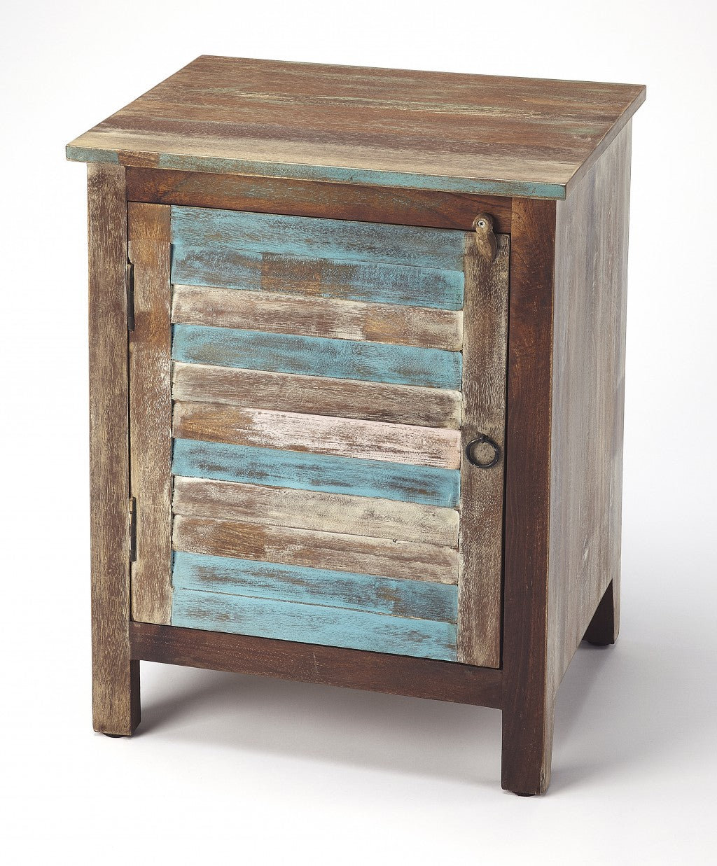 Rustic Shutter Painted Accent Cabinet