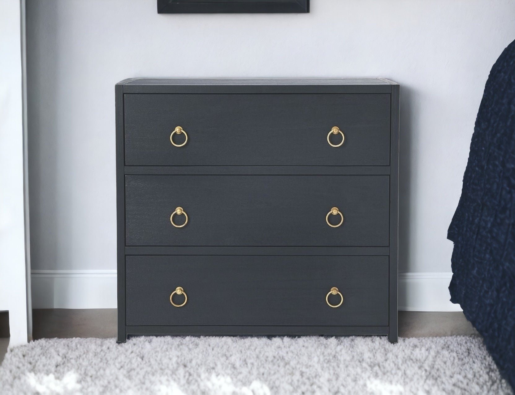 Lark Navy Blue 3 Drawer Chest